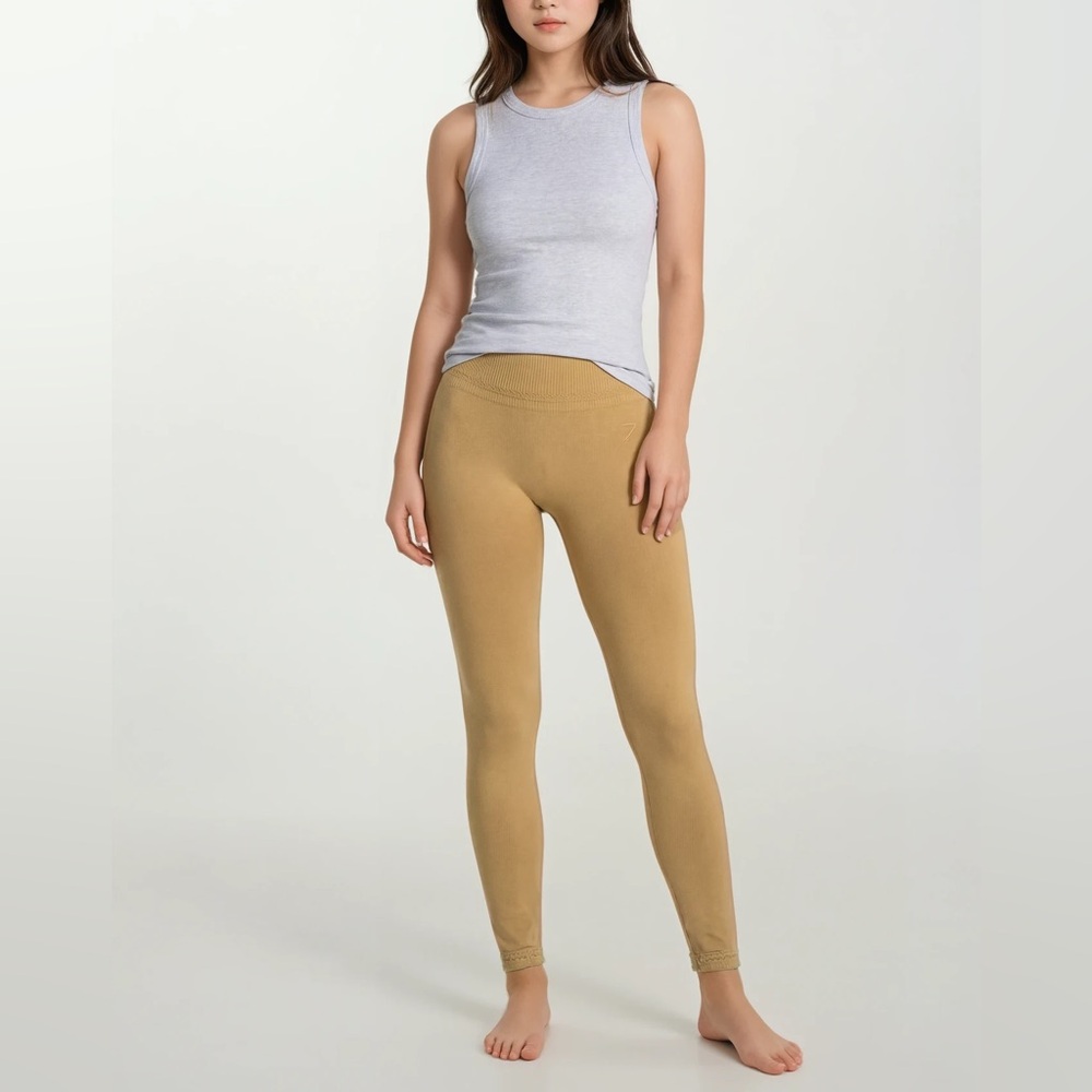 Gymshark Mustard seamless Leggings small NWOT